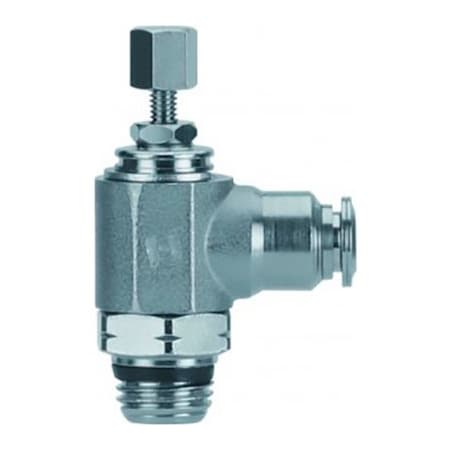 Alpha Technologies Aignep USA Flow Control 4mm Tube x 1/8" Metal Release Collet Flow Out Screw Adjustment 57901-4-1/8